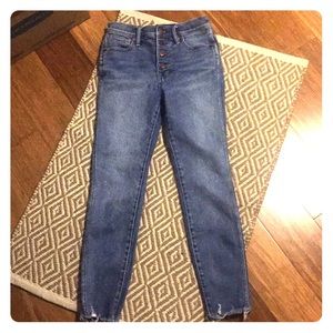 Madewell 10” high rise four button skinny jeans 26